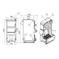 Котел твердопаливний сталевий Thermo Alliance Vulcan Plus V 5.0 VPSFW 50 (VPSFW50V50)
