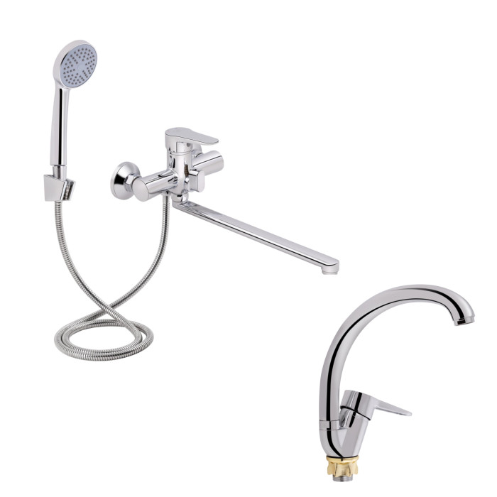 Акционный набор Lidz Nicole: Смеситель 005 Chrome + Смеситель 008F Chrome (LDNIC005CRM2214048549)