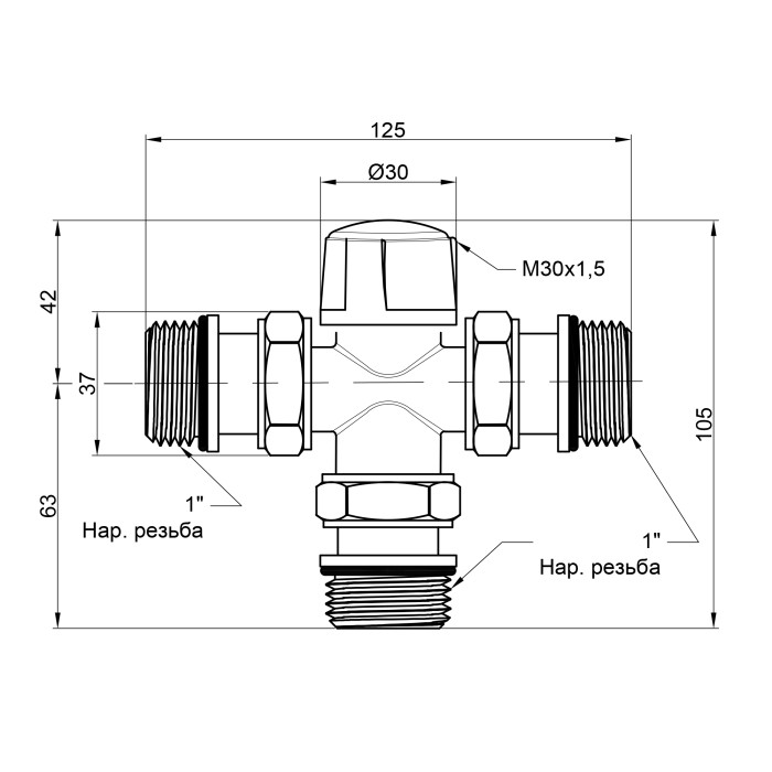 Зонний вентиль Icma 1"х3 №301 (82301AF05)