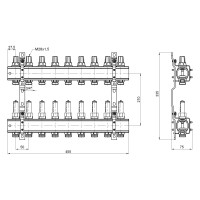 Коллектор Icma 1" 9 выходов, с расходомерами №K013 (87K013PS06)
