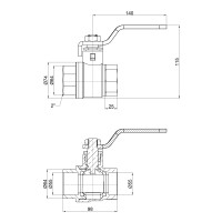 Кран кульовий SD Plus 2" ВР для води (важіль) SD600W50 (SD600W50)