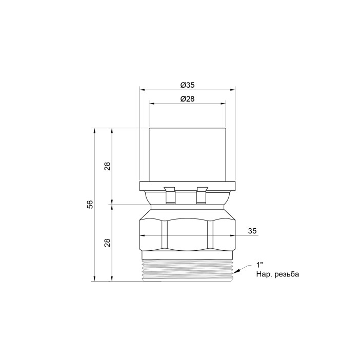 Переходник пресс Icma 26х1" ЗР №402 (81402AFGP06)
