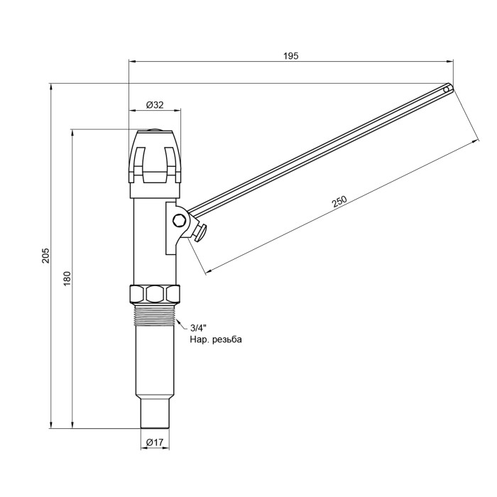 Регулятор тяги Icma 3/4" для твердопаливних котлів №147 (90147AE06)
