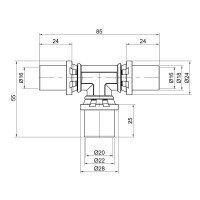 Трійник прес Icma 16х20х16 №406 (81406GHBQGH06)