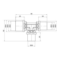 Трійник прес Icma 20х20х26 №406 (81406BQBQGP06)