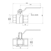 Кран шаровой SD Forte 1" ВР для воды (ручка) SF600W25 (SF600W25)