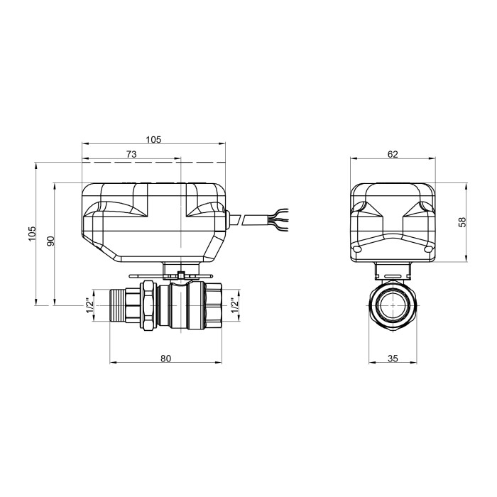 Кран кульовий зонний Icma 1/2" №341 (82341AD0553)