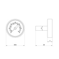 Термометр Icma 40 мм 0-120°С №206 (872060120)