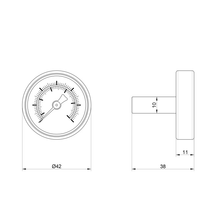 Термометр Icma 40 мм 0-120°С №206 (872060120)