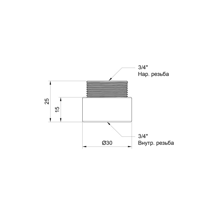 Подовжувач SD Plus 15х3/4" хром SD1302015 (SD1302015)