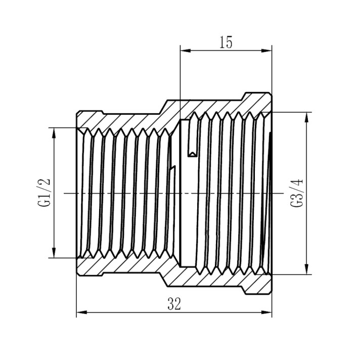 Муфта редукционная SD Forte 1/2"х3/4" ВР SF3572015 (SF3572015)