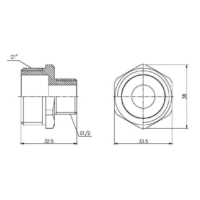 Ниппель редукционный SD Forte 1" х1/2" SF3592515 (SF3592515)