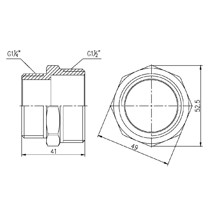 Ниппель редукционный SD Forte 11/2"х11/4" SF3594032 (SF3594032)
