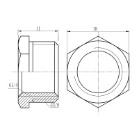 Футорка SD Forte 3/8"х1/4" ЗВ SF37496 (SF37496)