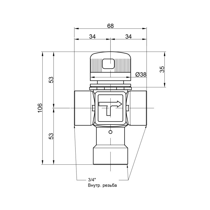 Змішувач термостатичний Icma 3/4" №143 (90143AE05)