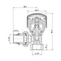Кран радіаторний SD Forte Powerful 1/2" з антипротіканням кутовий SF232W15 (SF232W15)