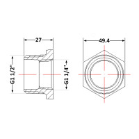 Футорка чавунна 1" 1/2х1" 1/4 ЗР (КЧ3054032)
