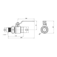 Кран кульовий "Американка" SD Plus 1" 1/4 ВЗ прямий SD220W32 (SD220W32)