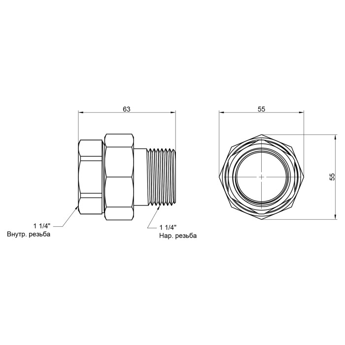 Угон "Американка" Icma 1" 1/4 прямой №818 (85818AG06)