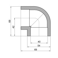 Уголок PPR Thermo Alliance 40, 90° (DSE004)