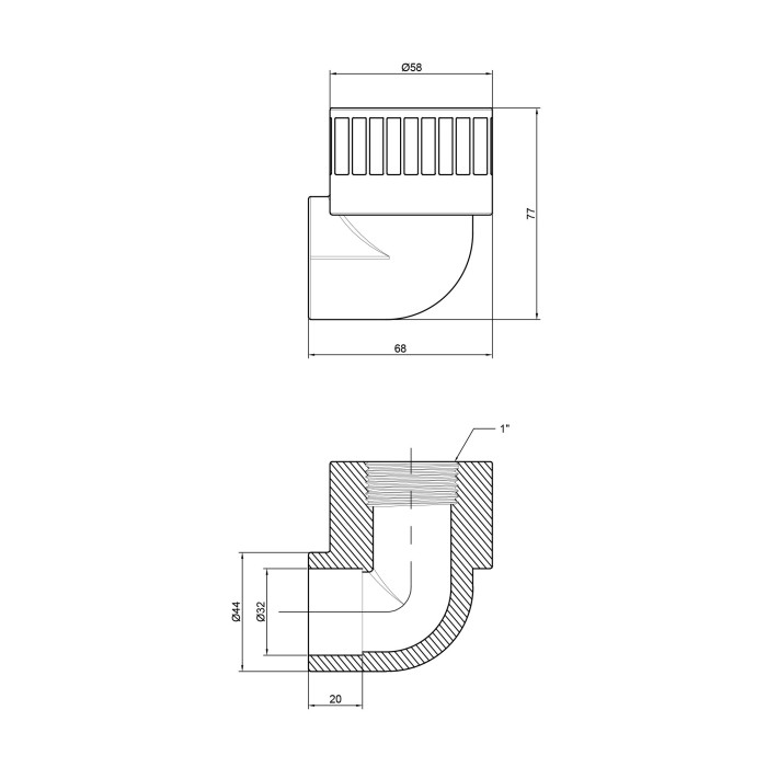 Кутик PPR Thermo Alliance 32х1" ВР (DSE206)