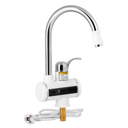 Проточний кран-водонагрівач кухонний для кухні Lidz Warm 058 LDWAR058WCR24985 White / Chrome (LDWAR058WCR24985)