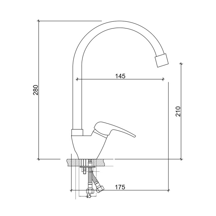 Смеситель для кухни Brinex 36W 007 (BRIN36W007)