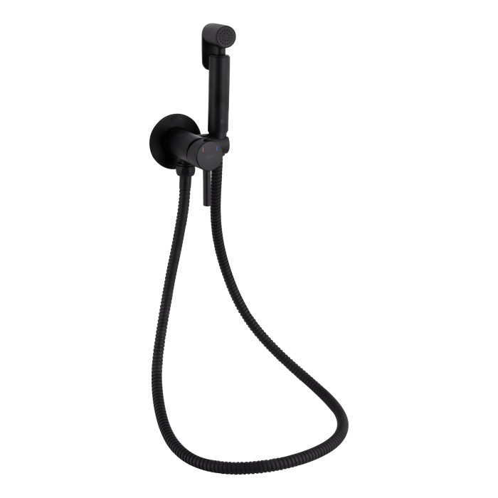 Набор для гігієнічного душу Qtap Inspai-Varius округлий QTINSVARBСRV00440001 Black Matt (QTINSVARBСRV00440001)