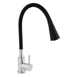Змішувач для кухні Lidz Aria 015F31 з гнучким виливом (k35) LDARI015F31BNK31872 Black / Nickel (LDARI015F31BNK31872)