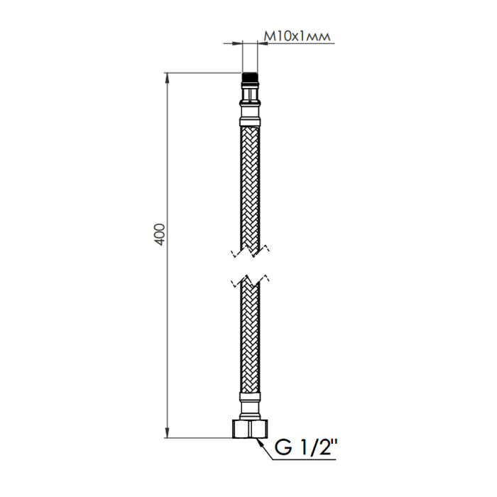Гнучка підводка для води SD Forte М10 40 см (пара) SF390W40 (SF390W40)