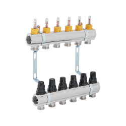 Колектор з витратомірами SD Forte 1" 6 виходів SF001W6 (SF001W6)
