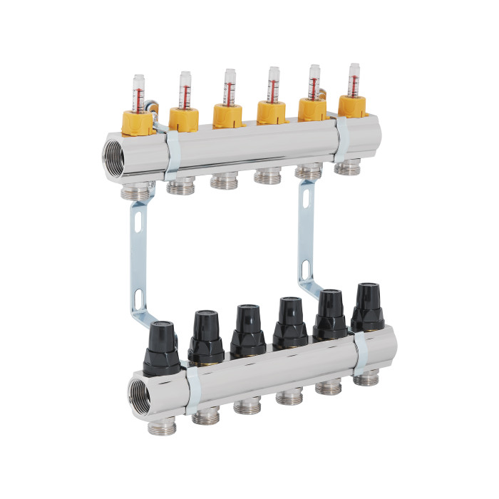 Колектор з витратомірами SD Forte 1" 6 виходів SF001W6 (SF001W6)