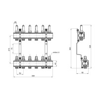 Колектор з витратомірами SD Forte 1" 6 виходів SF001W6 (SF001W6)