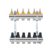 Колектор з витратомірами SD Forte 1" 6 виходів SF001W6 (SF001W6)