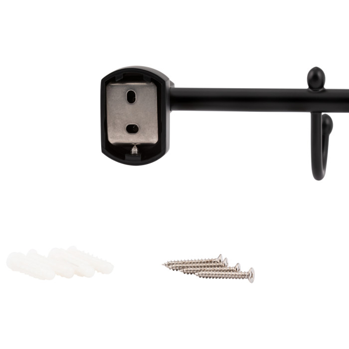 Тримач для рушника Qtap Liberty 4 гачка 450 мм QTLIBBLM1154-4 Black (QTLIBBLM1154-4)