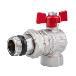 Кран кульовий Icma FAR. ROSSA 3/4" кутовий №362 (87362AE11)