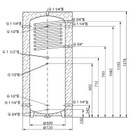 Теплоаккумулятор Thermo Alliance TAI-10 350 с теплообменником 1,4 кв. м с изоляцией 60 мм (TAI0135060)