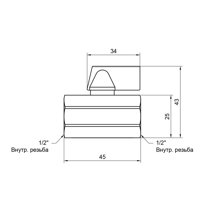 Кран кульовий SD Plus "Mini" 1/2" ВР SD187W15 (SD187W15)