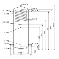 Теплоакумулятор Thermo Alliance TAI-10 350 з теплообмінником 1,4 кв. м без ізоляції (TAI01350)