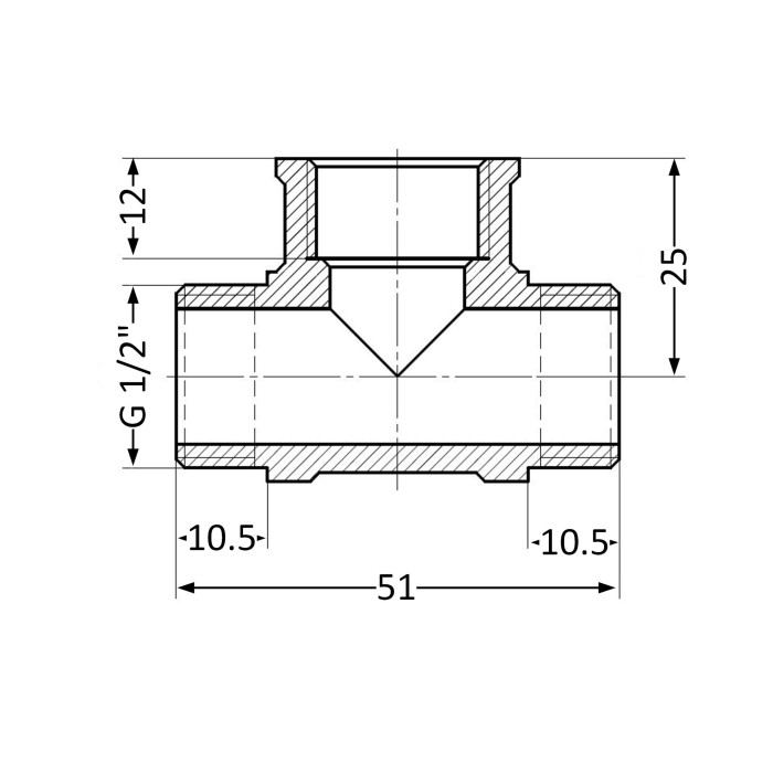 Трійник SD Plus 1/2" ЗВЗ SD41615 (SD41615)