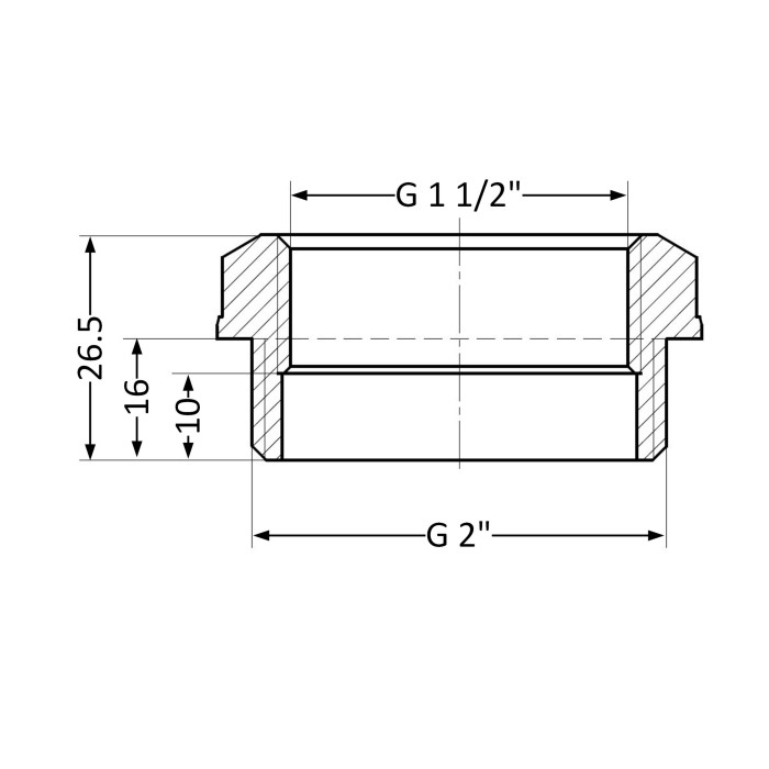 Футорка SD Plus 2"х1 1/2" ЗВ SD4235040 (SD4235040)