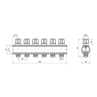 Коллектор Icma с регулирующими вентилями 1" 6 выходов №1105 (Red) (871105PK0511)