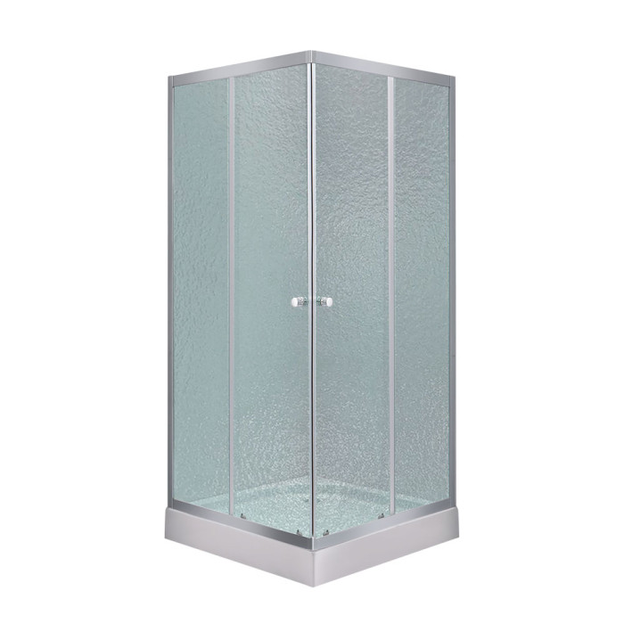 Lidz Wawel SC80x80.SAT.LOW.FR Душова кабіна квадратна, скло Frost 4 мм + Lidz Душовий піддон KAPIELKA ST80x80х14 (LWASC8080SLFSET)