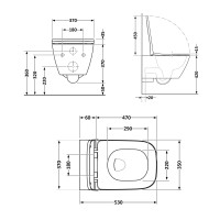 Унітаз підвісний Qtap Gemini безободковий з сидінням Soft-close QT2533076EUQW (QT2533076EUQW)