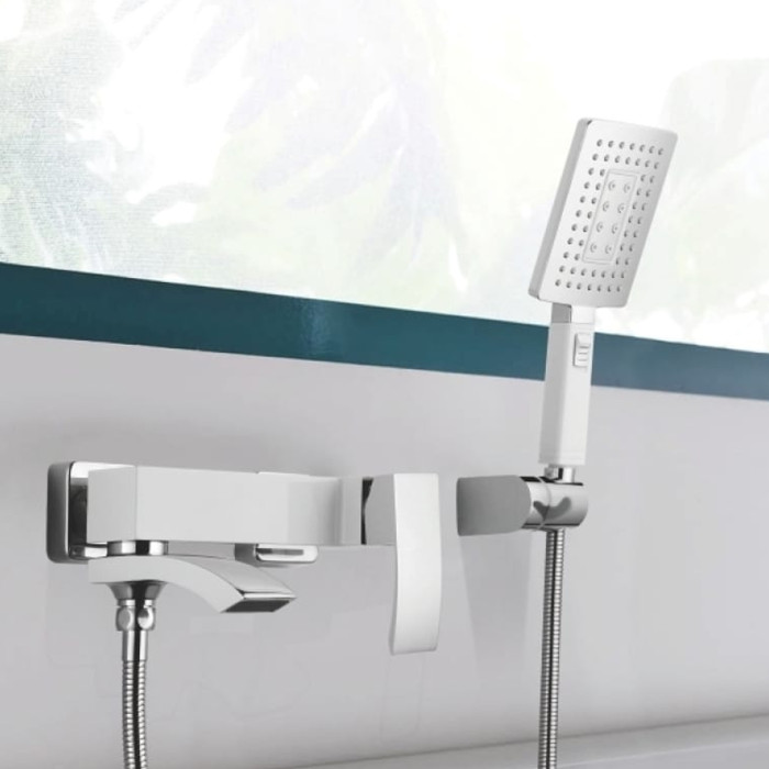 Змішувач для ванни Qtap Swan Cascada з поворотним виливом (з душовим гарнітуром) QTSWA260CRM45565 Chrome (QTSWA260CRM45565)