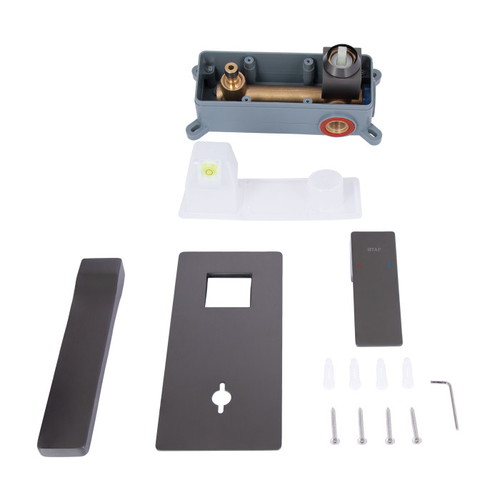 Змішувач для раковини Qtap Gemini прихованого монтажу QTGEM273GMB45695 Gunmetal Black PVD (QTGEM273GMB45695)