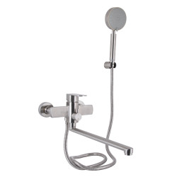Змішувач для ванни Lidz Luna 005 (з душовим гарнітуром) (k35) LDLUN005NKS46093 Nickel (LDLUN005NKS46093)