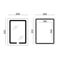 Дзеркало Lidz Kubis 600х800 з LED-підсвічуванням Touch, з антизапотіванням, з димером, рег. яскравості LD78LF9376080 (LD78LF9376080)