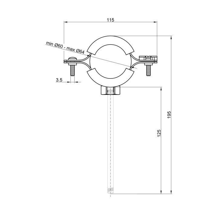 Хомут Thermo Alliance Forte  2" (D60-64 мм) SF10050 (SF10050)