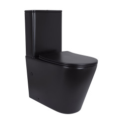 Унітаз підлоговий Qtap Scorpio Ultra Quiet безобідковий з сидінням Soft-close MATT BLACK QT14226088AMB (QT14226088AMB)